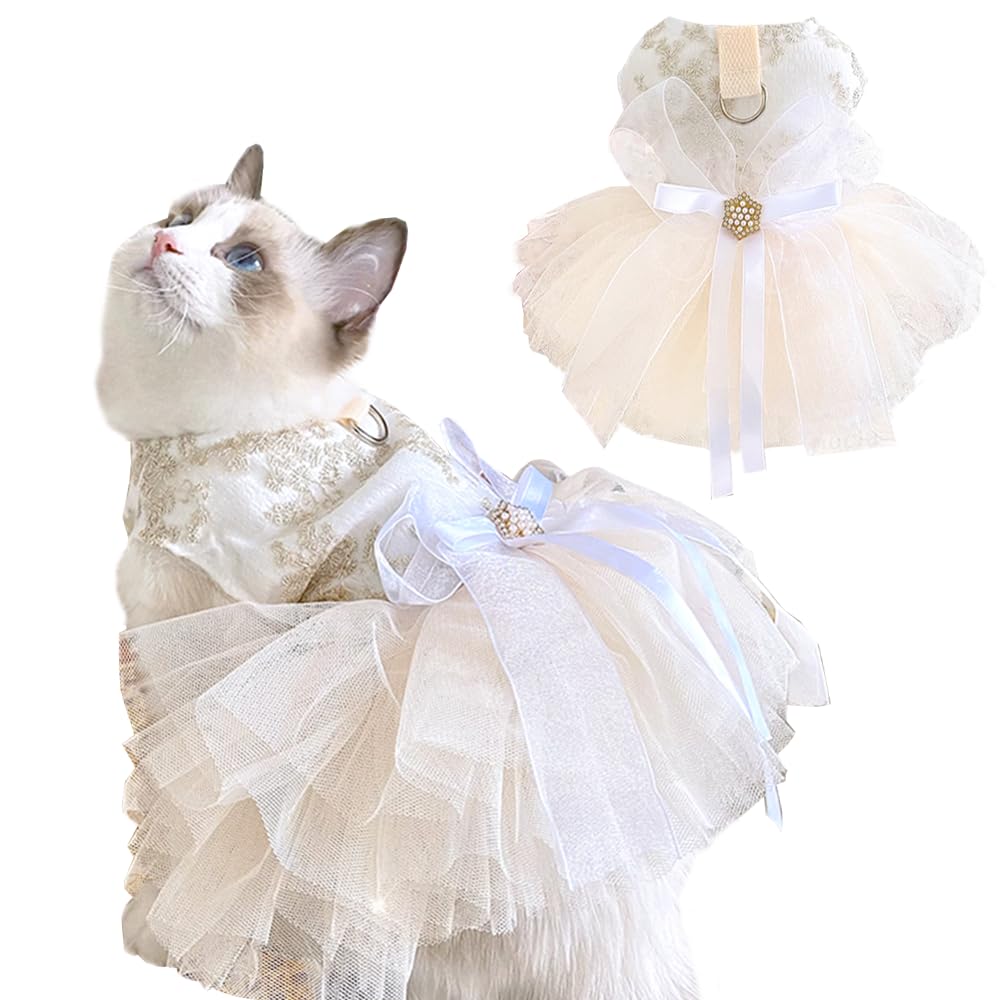 Anelekor Fancy Dog Dresses with Leash Ring
