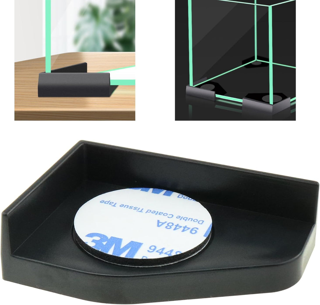 heyous 4PCS Black Plastic Fish Tank Corner Protector Aquarium Glass