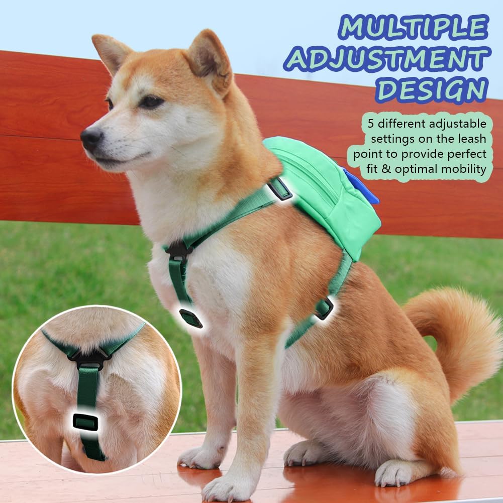 DoggieKit Dog Backpack Harness with Leash,Cute Pet Puppy Backpacks