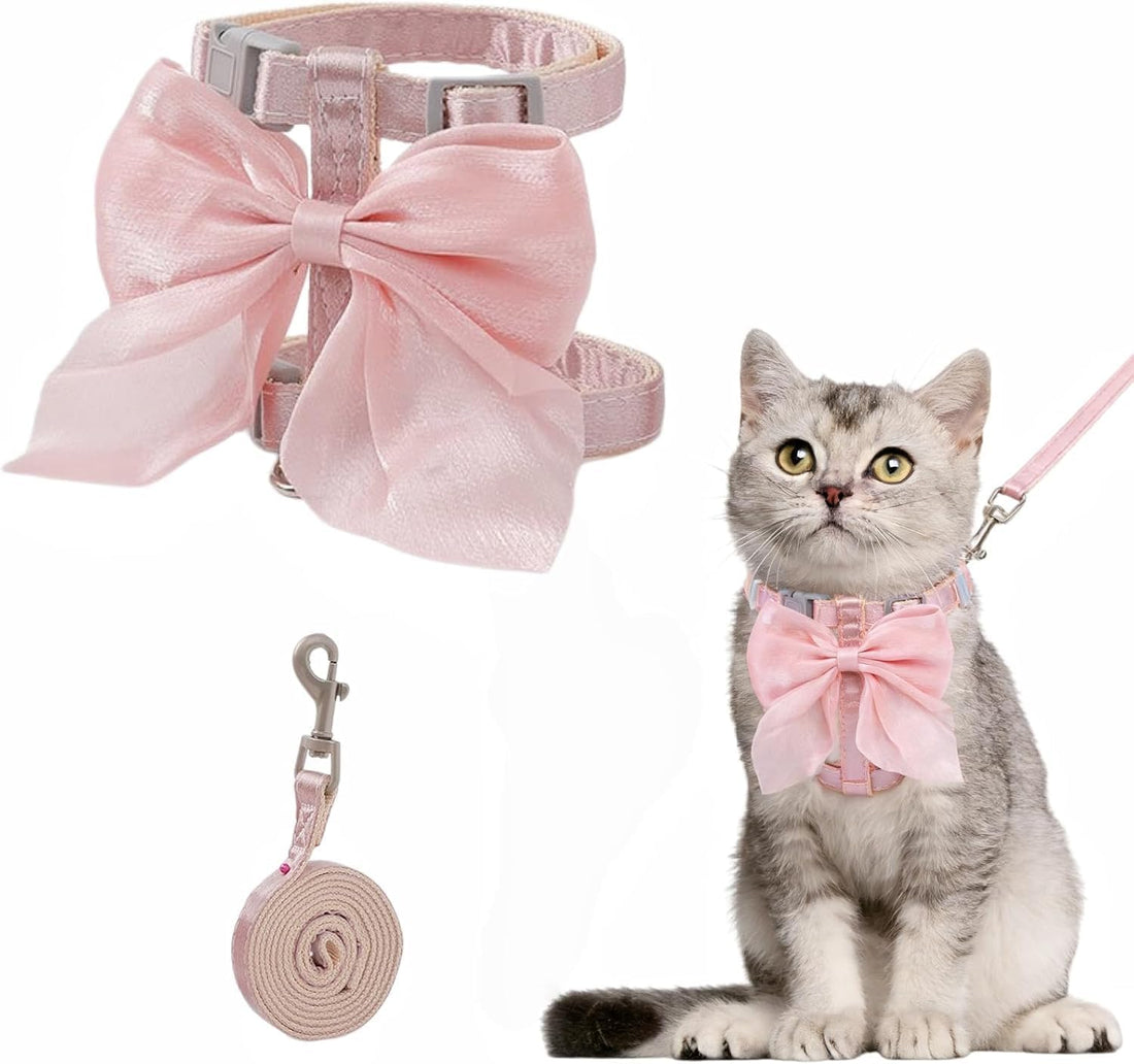 Cute Leash and Bow H-Shaped Design Harness for Small Cats Dogs
