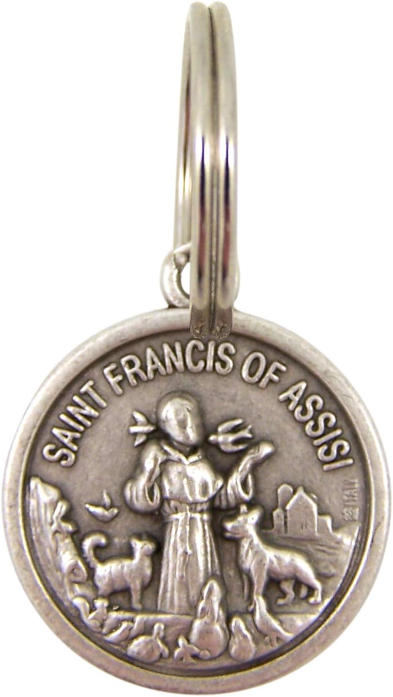 Needzo Silver Tone Base Metal Catholic Saint Francis of Assisi Patron