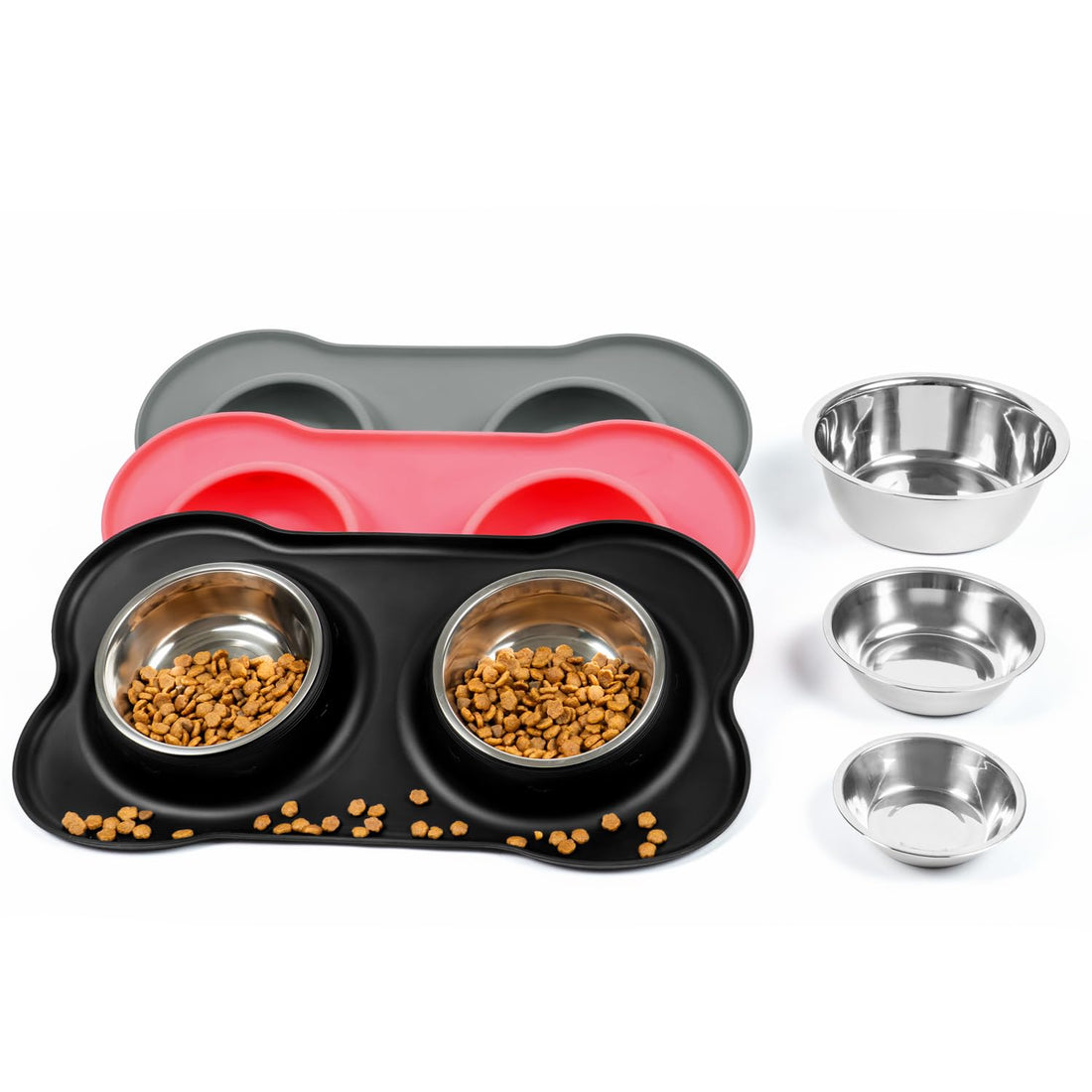 Conlun Dog Bowls with Silicone Feeding Mat