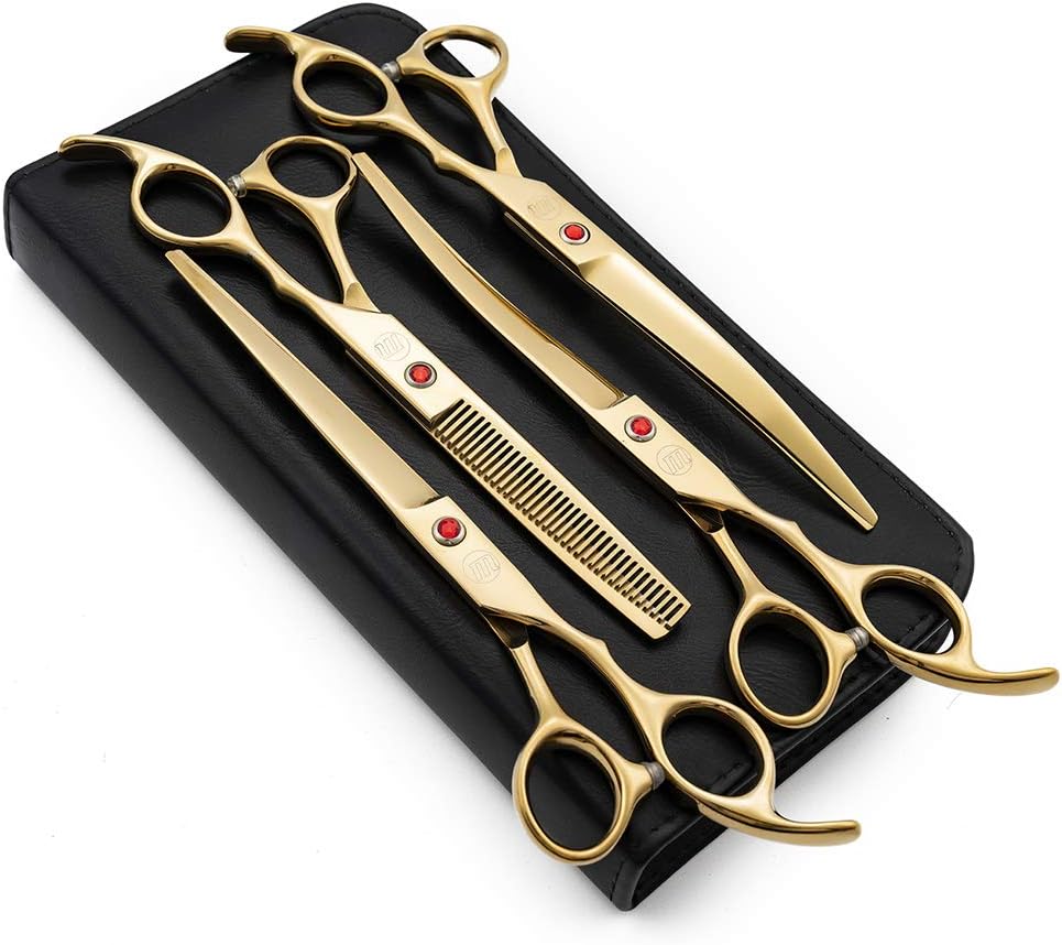 Moontay Professional 8" Dog Grooming Scissors Set 4PCS