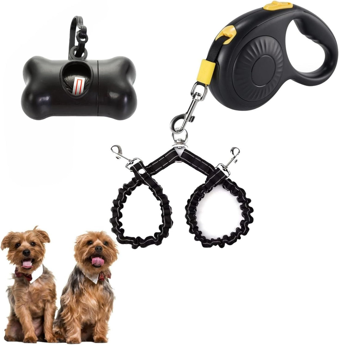 Double Dog Leash for Walking 2 Small Dogs