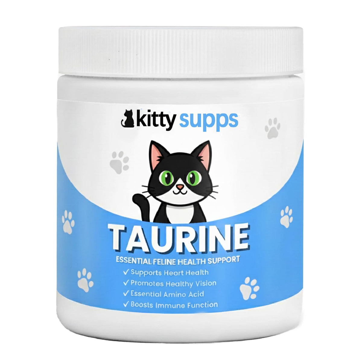 KittySupps 99.9% Pure Taurine for Cats, 200 g with Dosing Spoon