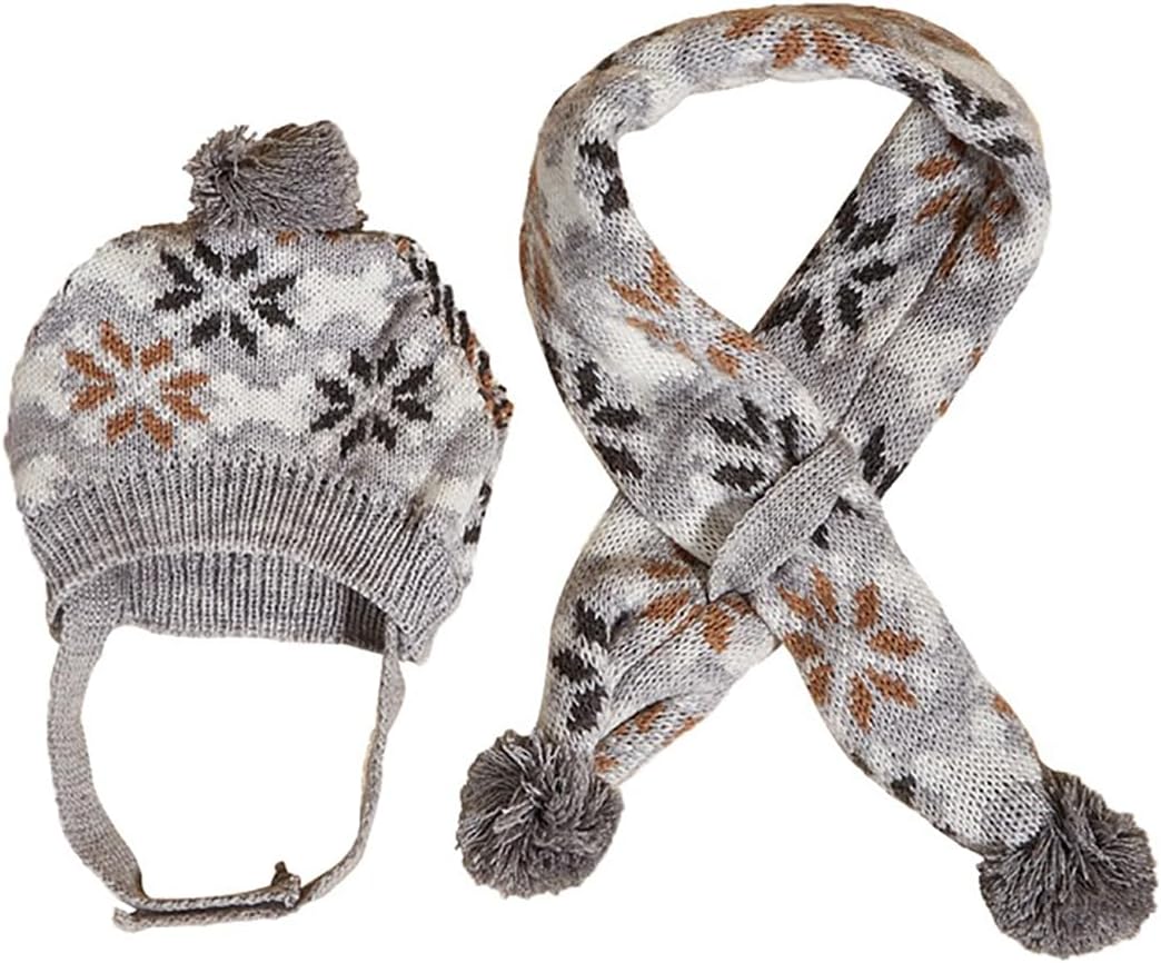 Dog Hat & Scarf Set, Knitted Pet Christmas Winter Warm Caps