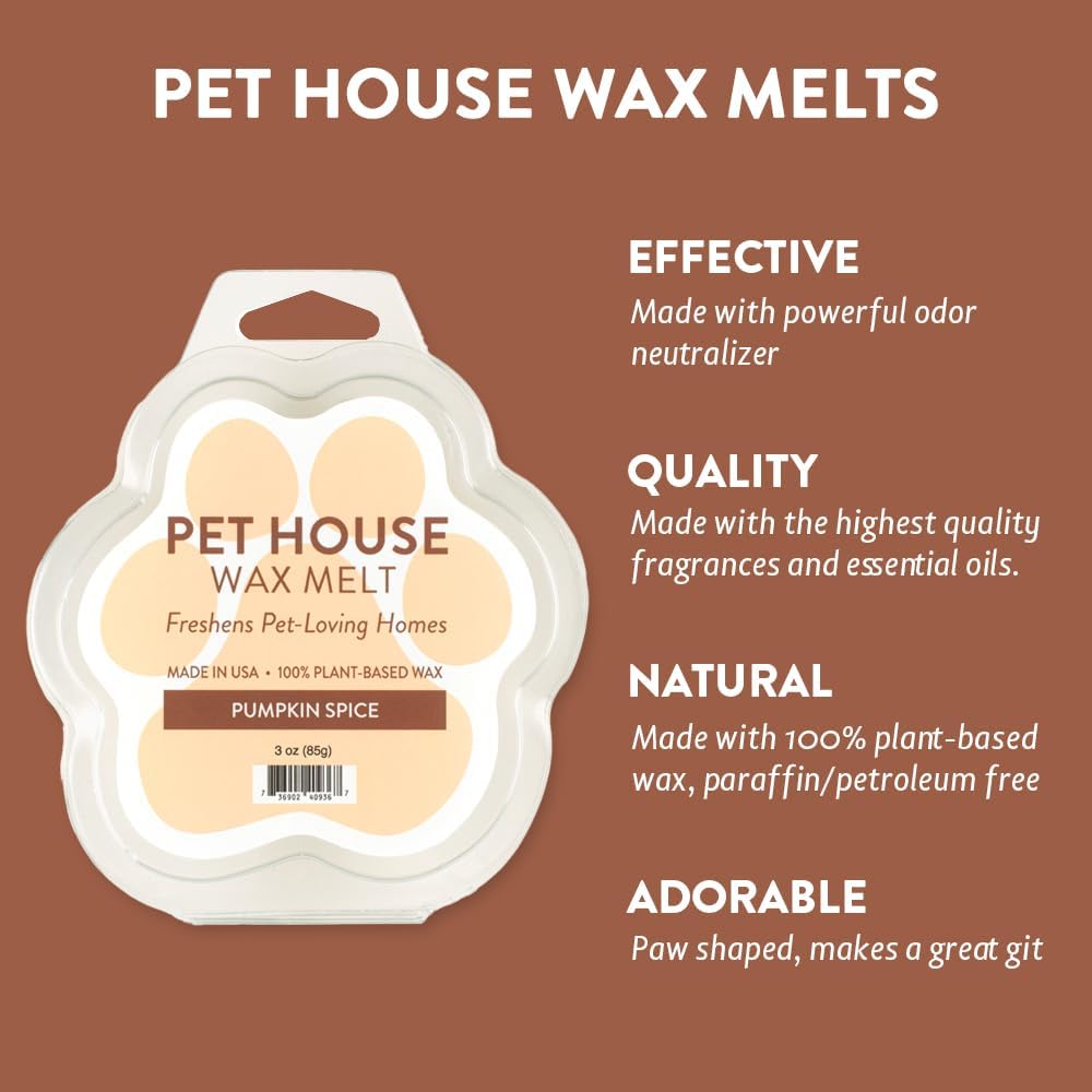 Pumpkin Spice Wax Melts for Warmer Plant-Based Wax, 2 Pack Pet House