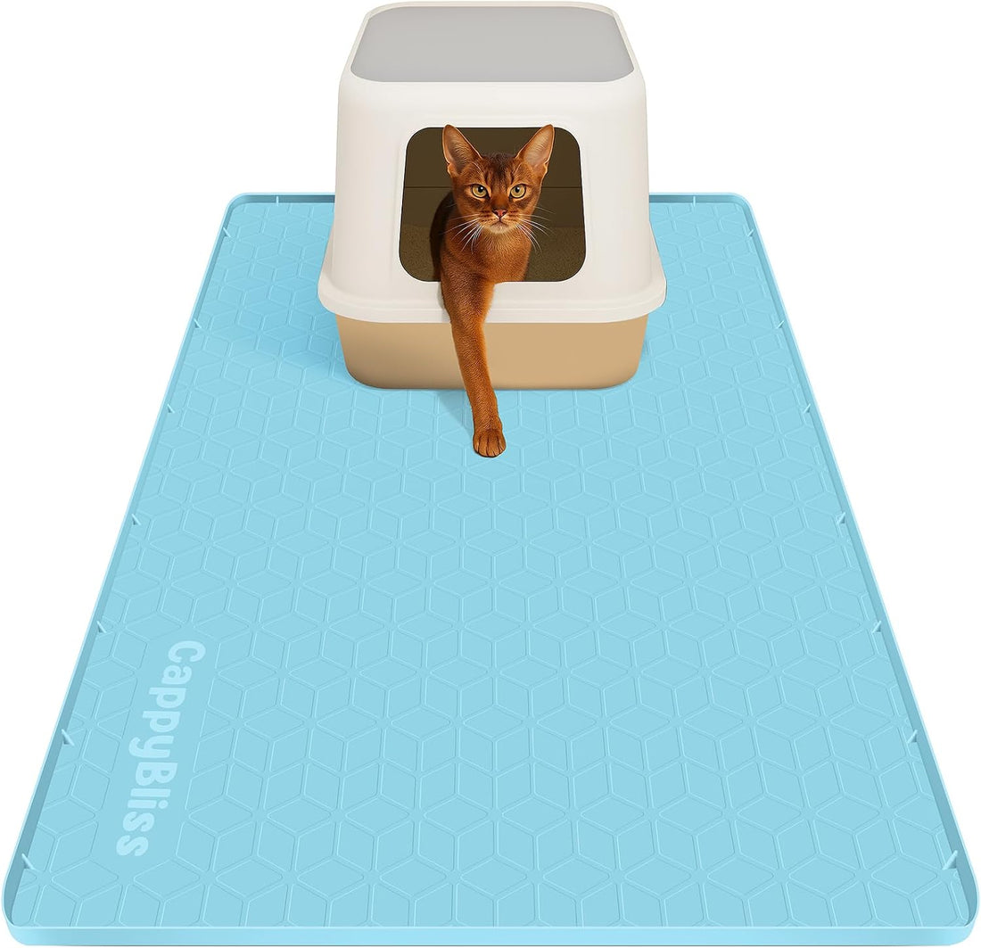 Cat Litter Mat, 34"x22" Waterproof Silicone, Litter Trapping