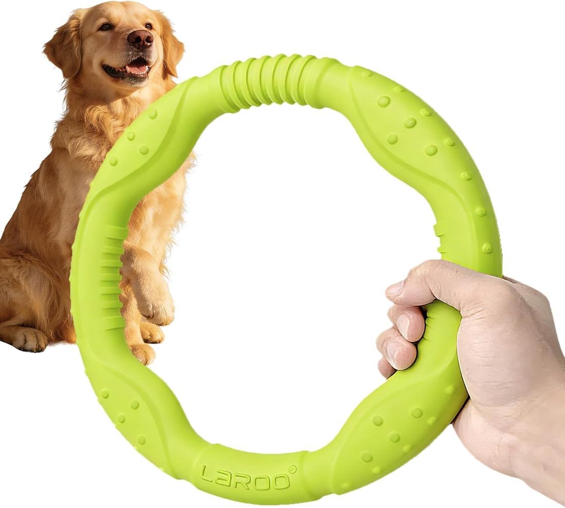 LaRoo Dog Ring Toy, Durable Soft Flying Disc for Throwing Catching