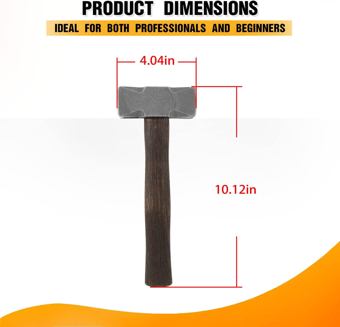 Blacksmith 2.2LB Handmade Square Forge Hammer for Farrier, Knife Maker