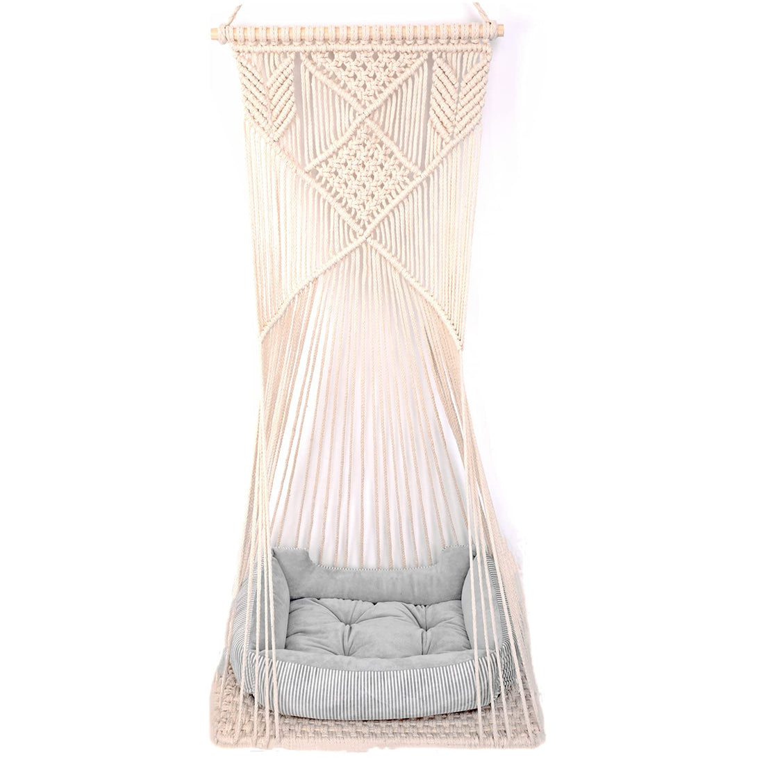 Sdjazl Macrame Hanging Cat Hammock Bed Cat Swing House Space Saving