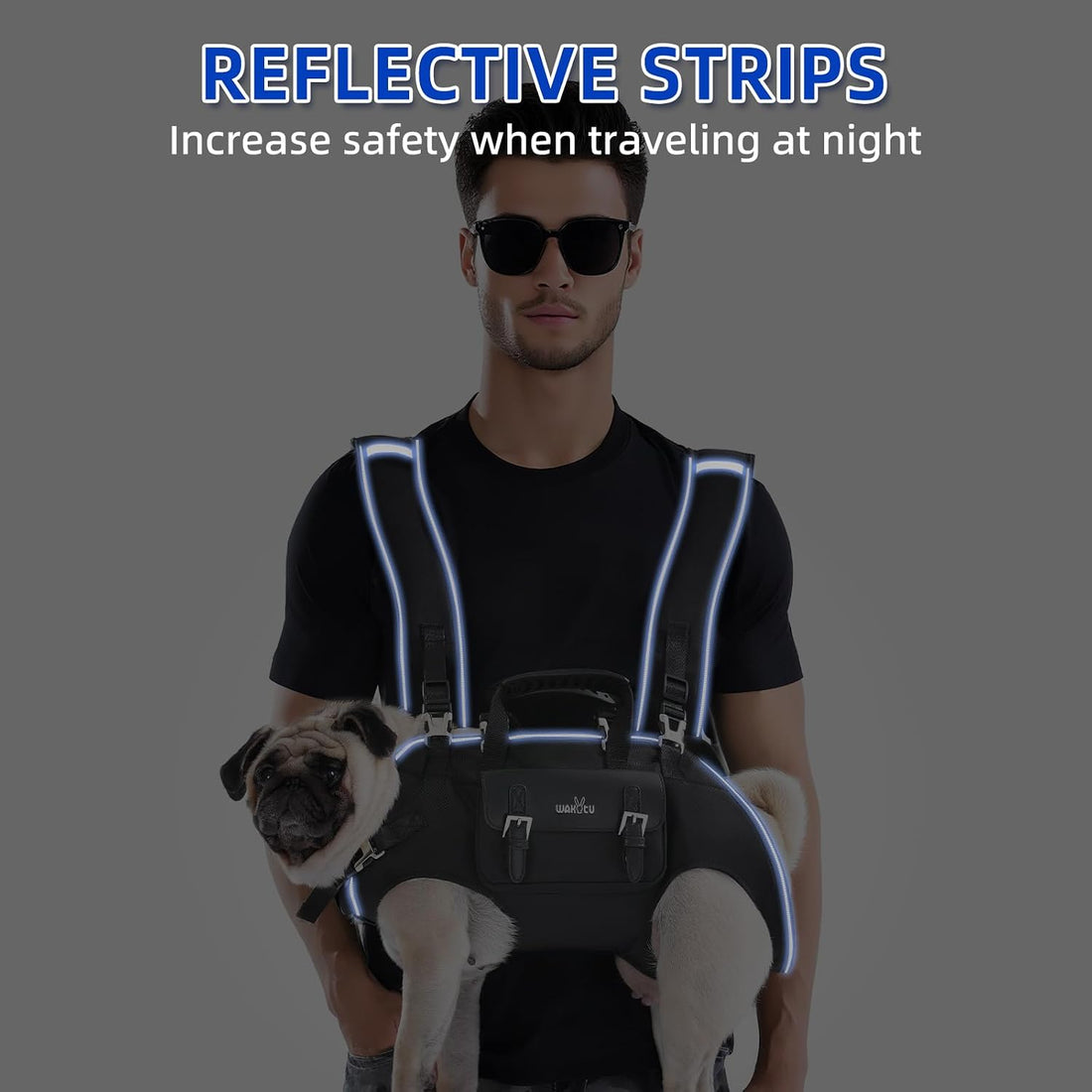 Wakytu Dog Backpack Carrier for Dogs,Dog Lift Harness