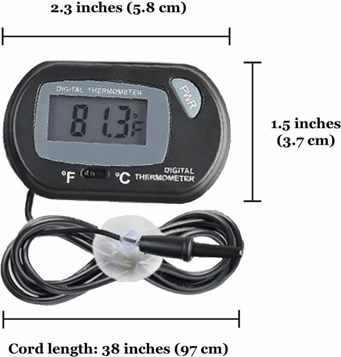 SunGrow Digital Betta Thermometer for Tropical Aquarium Fish