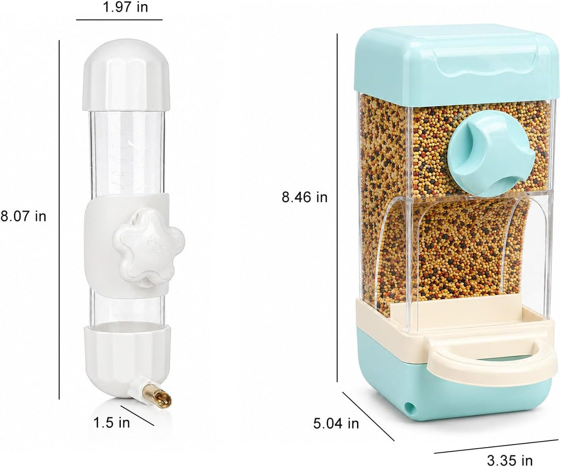 Bird Water Food Dispenser Set,6.8 Fl Oz Automatic No Mess Bird Water