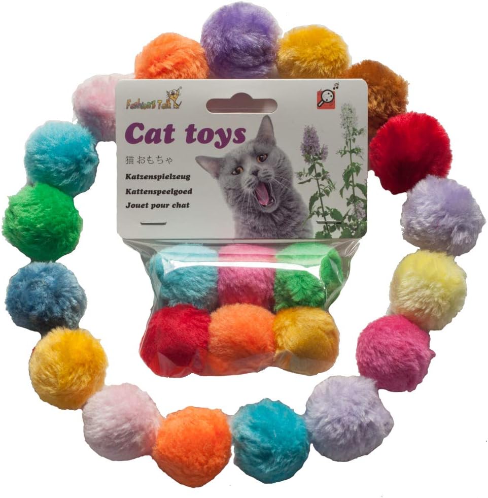 Fashion's Talk Cat Toys Furry Rattle Ball for Kitty 12 Pack