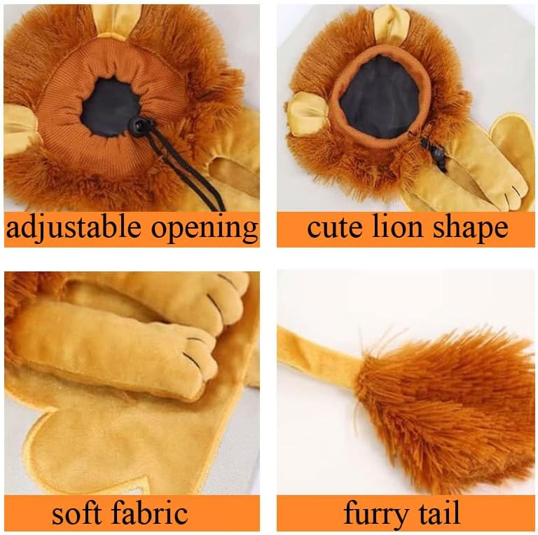 Lion-Shaped Pet Canvas Shoulder Bag Portable Cat Carrier Tote Bag
