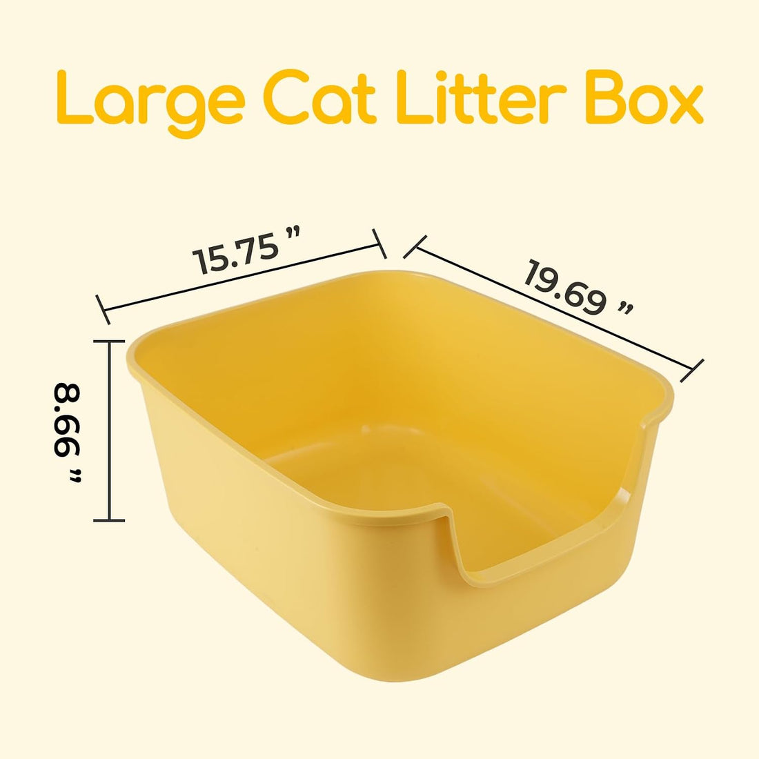 LoopTime Large Cat Litter Box with High Sides,Cat Boxes for Indoor