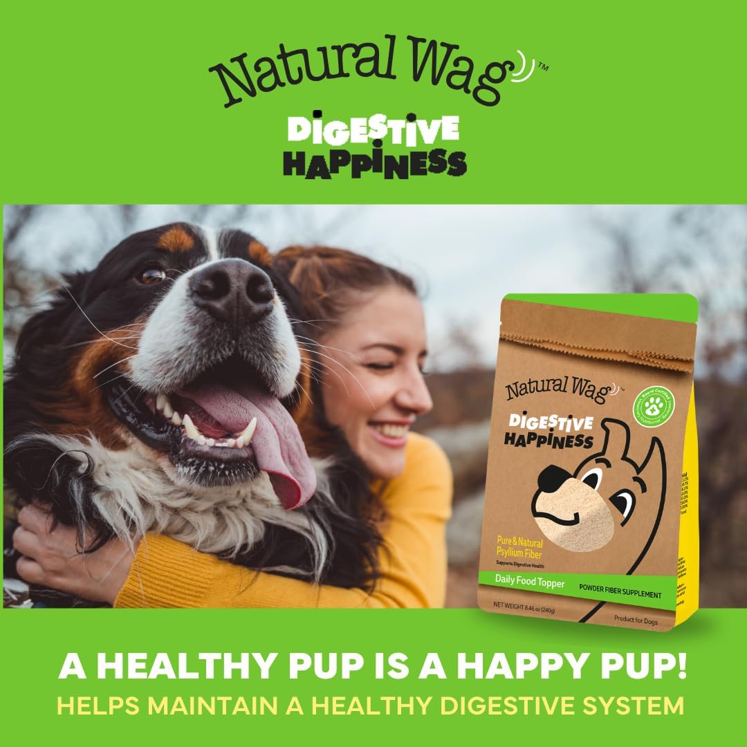 Natural Wag Digestive Happiness 100% All-Natural Psyllium Husk Powder