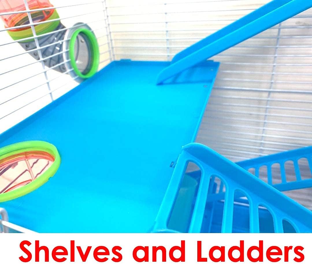 Large Blue 5-Floors Hamster Mansion Mouse Habitat Gerbil Cage