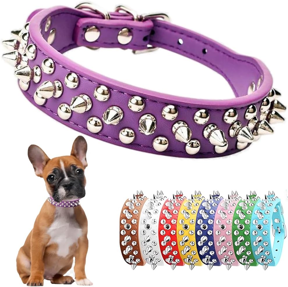 Spiked Dog Collars for Medium Dogs, Studded Spike Collar for Dogs