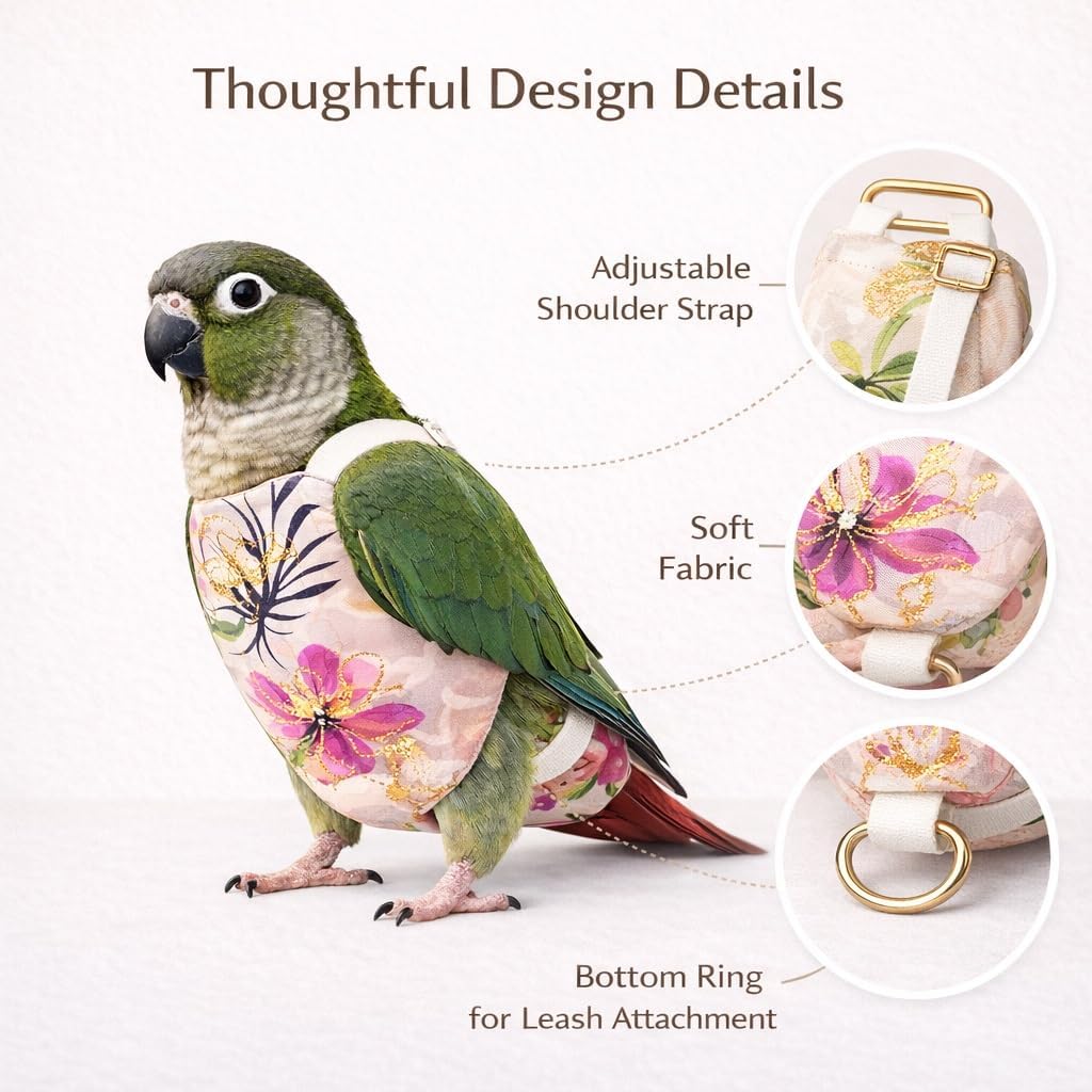 5PCS Bird Diaper Harness Set with Flight Leash and Disposable Liners