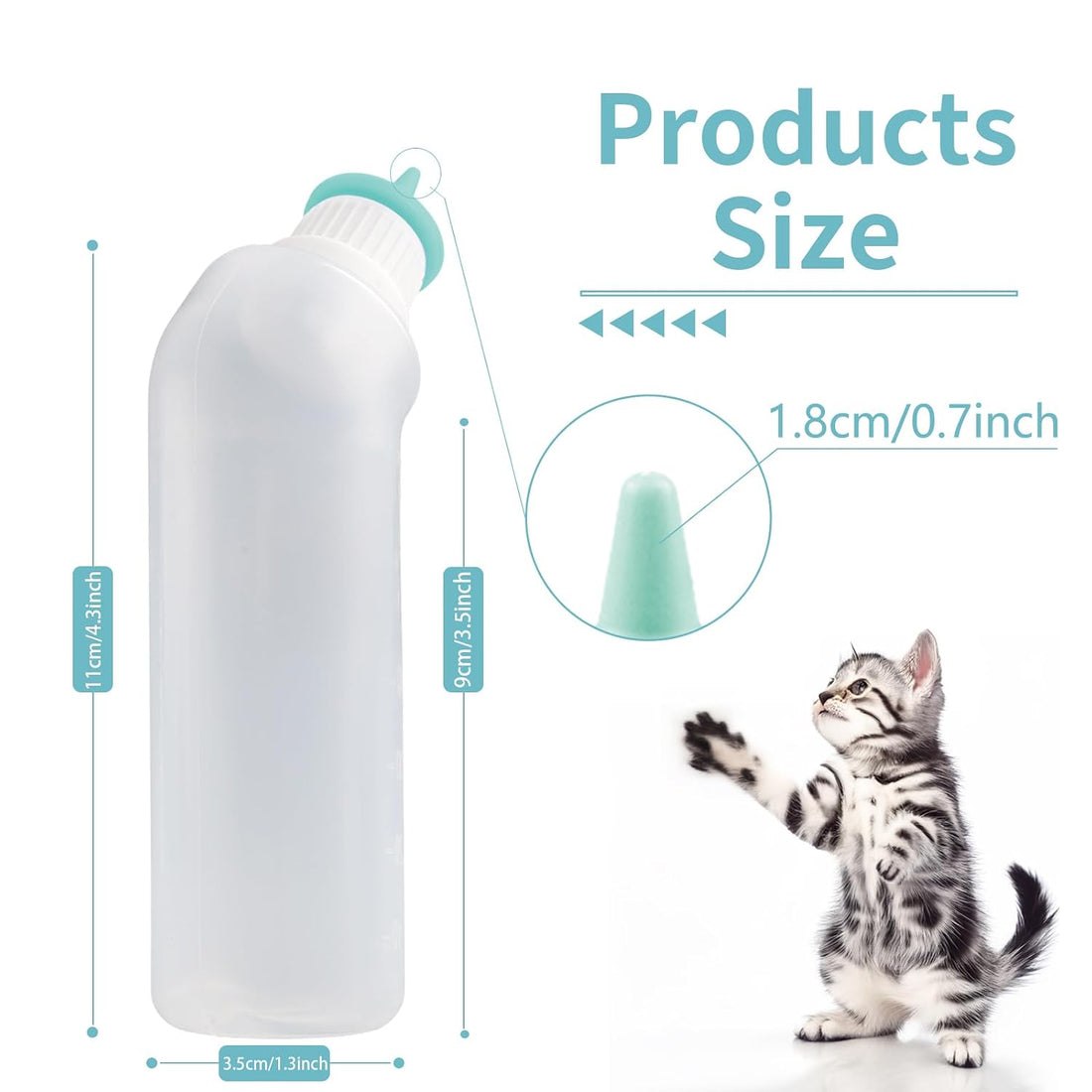 5Pack Kitten Bottle for Nursing Puppy Milk Kitten Bottles Feeding Kit