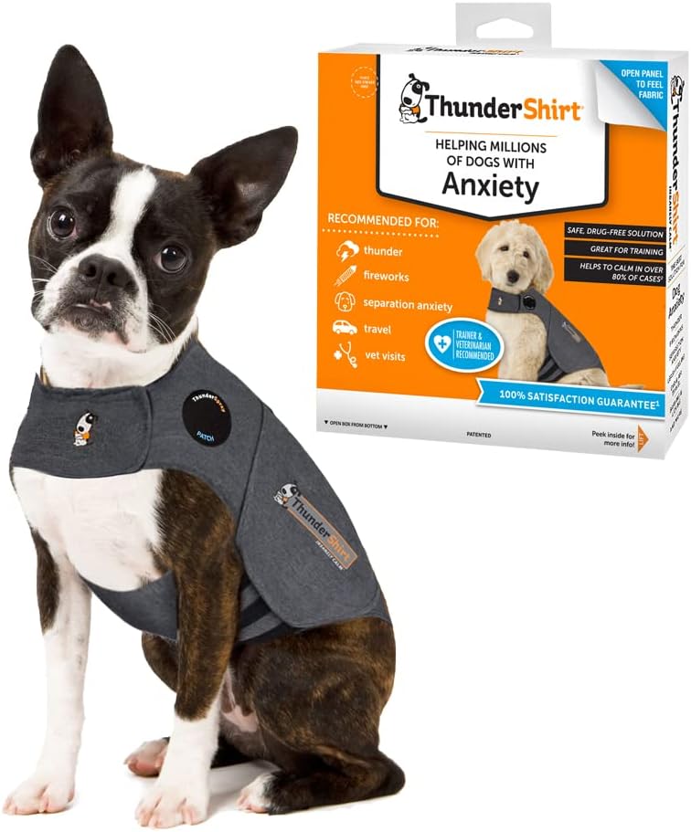 ThunderShirt for Dogs Calming Anxiety Vest, Medium, Heather Gray
