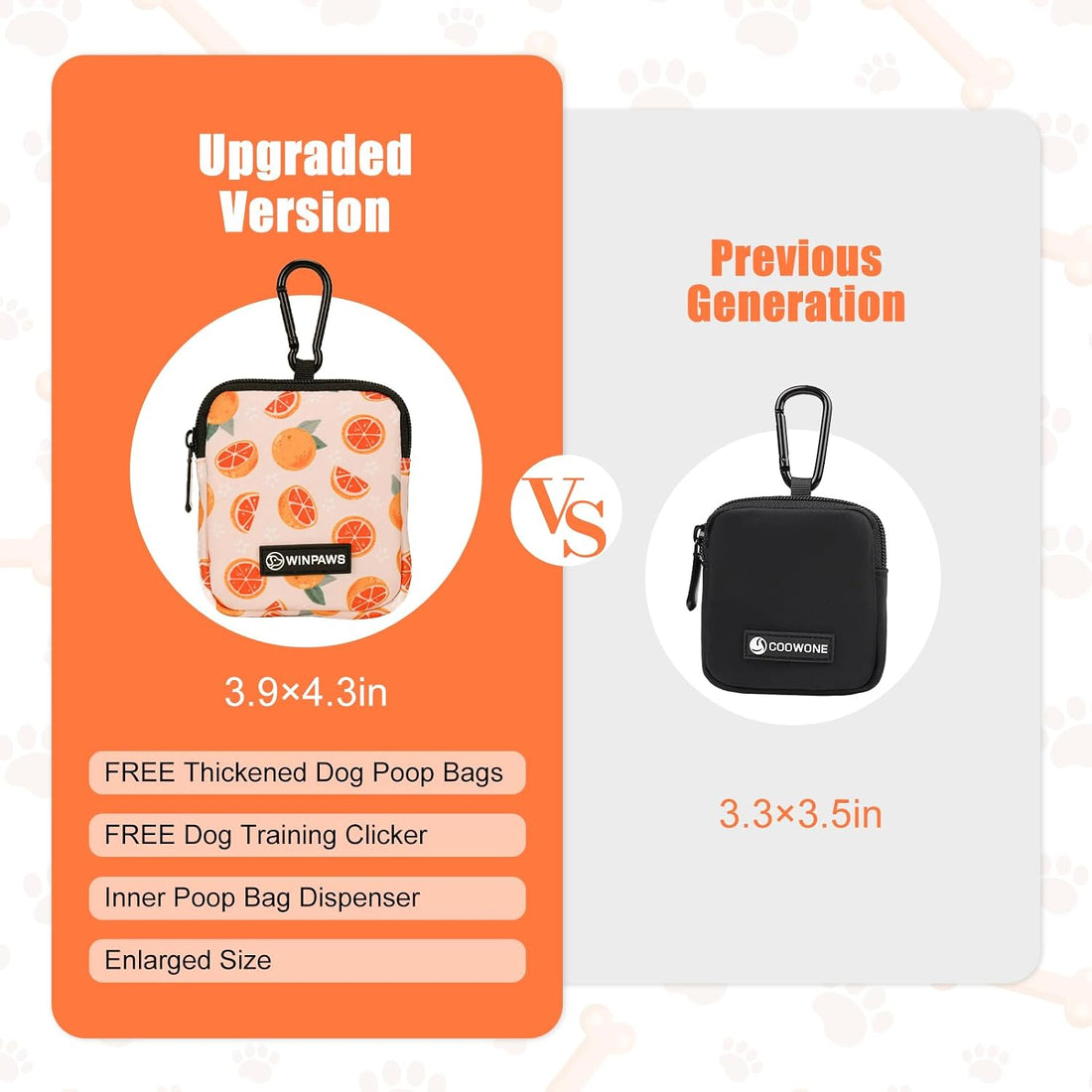 Dog Treat Pouch with Training Clicker,Waterproof Nylon Fabric Poop