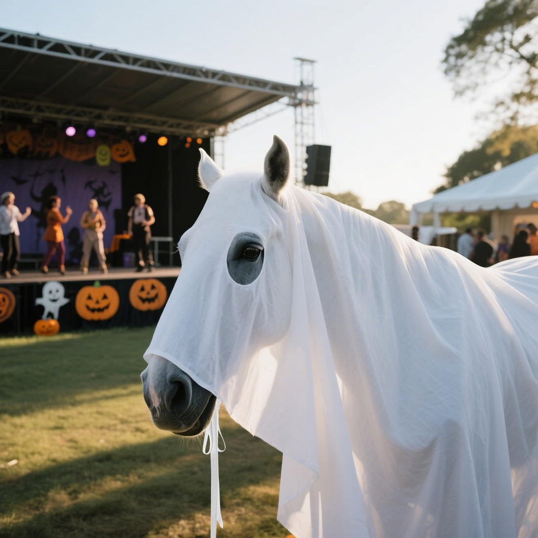 RunNico Halloween Ghost Horse Costume