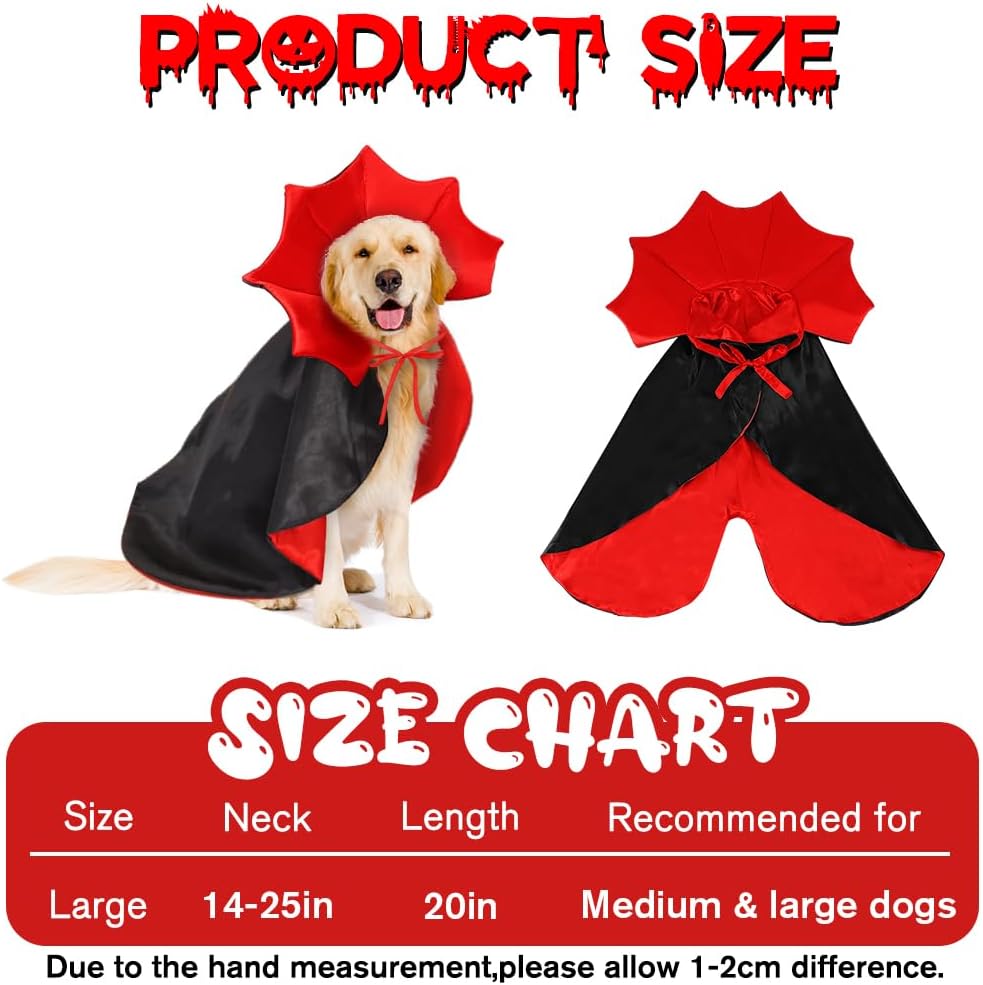 Halloween Cat Costume Vampire Cape for Small Medium Dogs Cats Witch