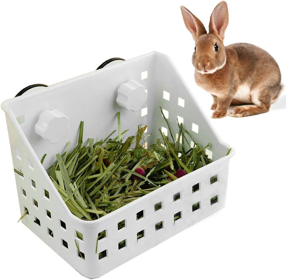 PINVNBY Hay Feeder for Rabbits, Less Wasted Hay Rack Manger