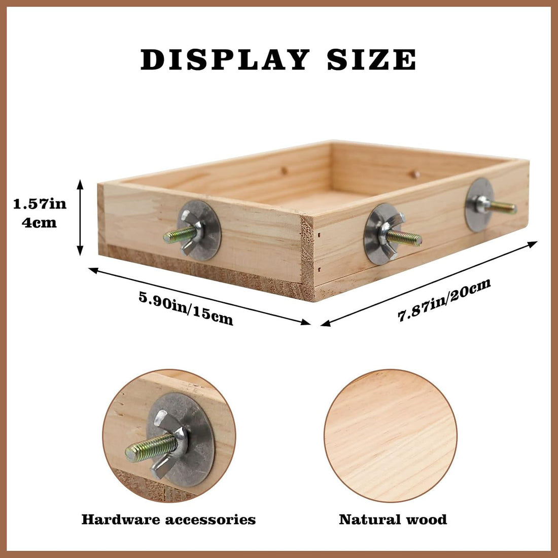 Bird Feeding Cups, Natural Wooden Parrot Perch Stand, Birds Food Dish