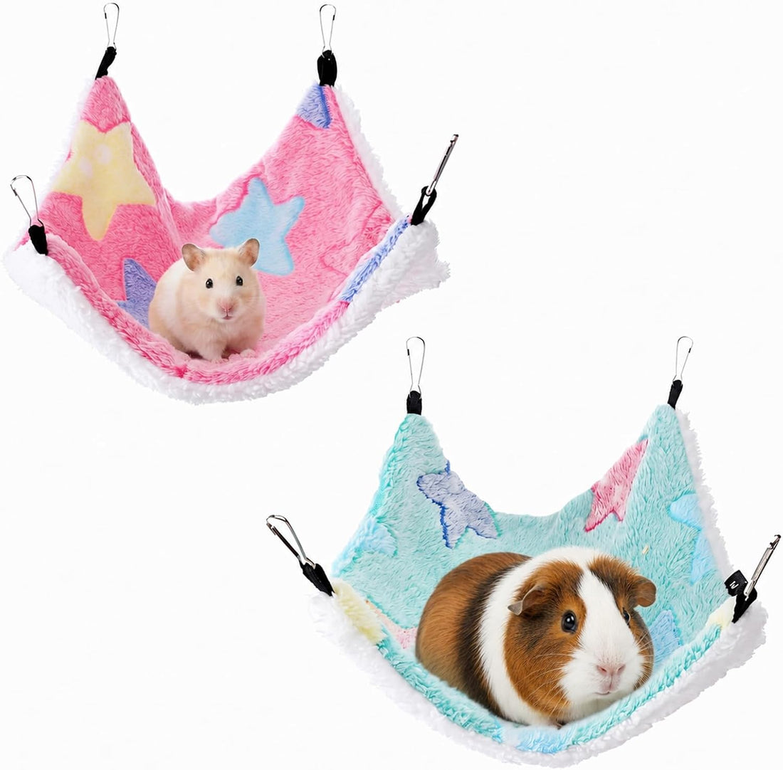 2Pcs Guinea Pig Hammock, Hanging Corner Pet Rat Hammock with Hooks