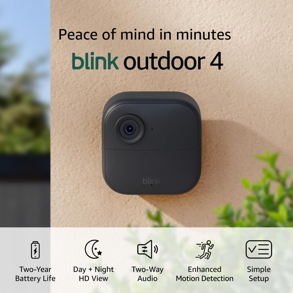Blink Outdoor 4 – Wireless smart security camera, two-year battery