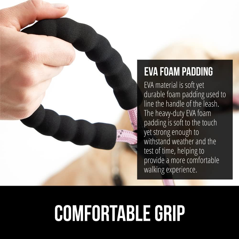 GORILLA GRIP Dog Leash, Heavy Duty Reflective Rope Leashes for 33lb