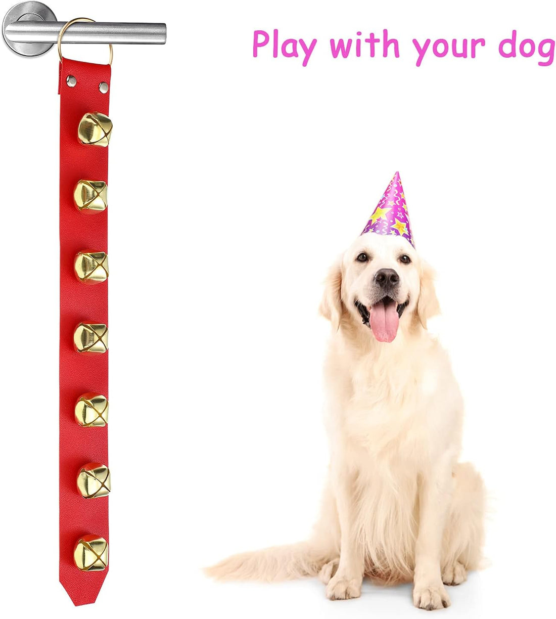 Frienda Hanging Jingle Sleigh Bells 7-Bell Dog Doorbells for Door