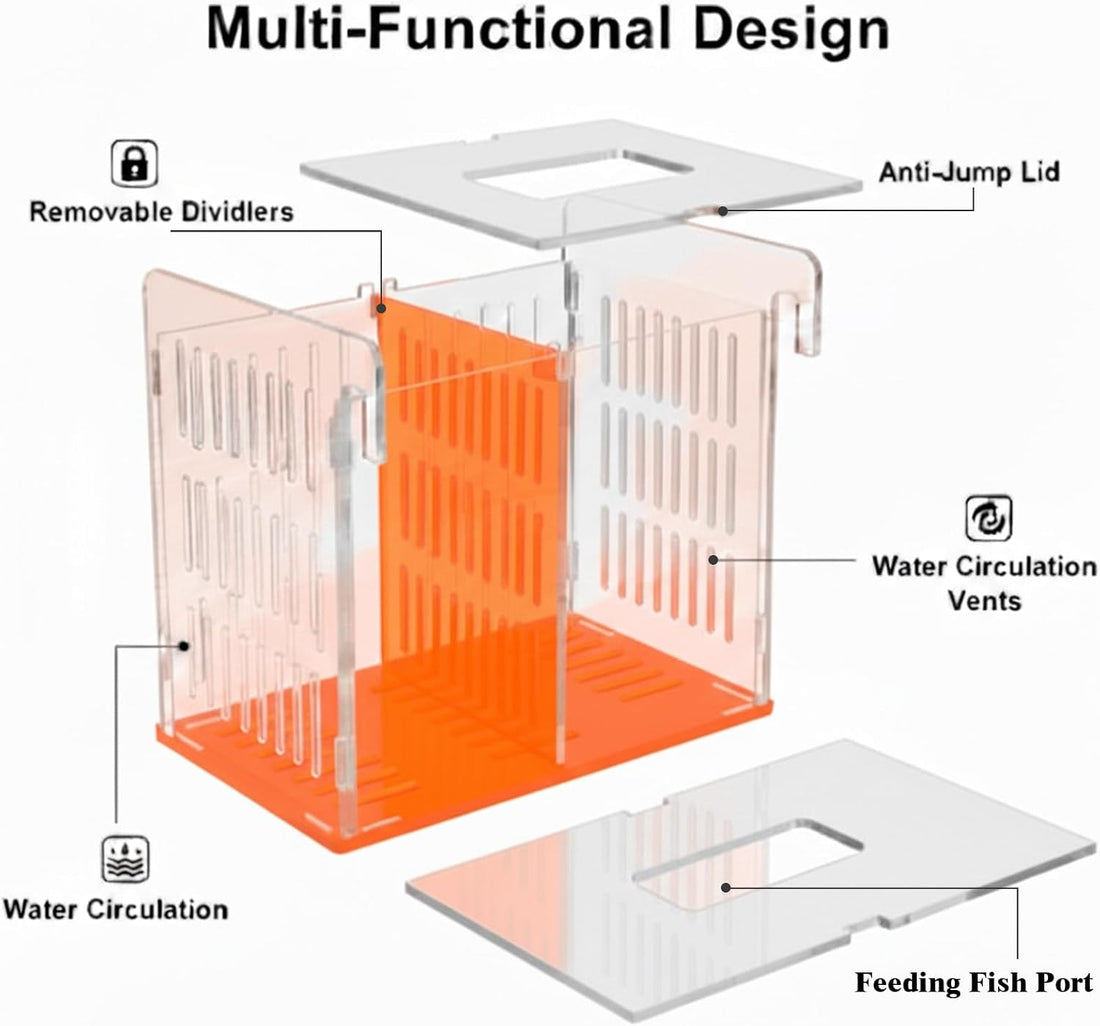 Fish Tank Divider & Breeder Box, Acrylic Aquarium Isolation Hatchery