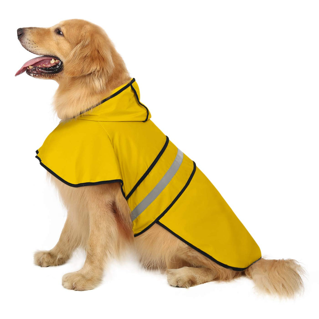 HDE Dog Raincoat Jacket Reflective Adjustable Hooded Pet Poncho Rain