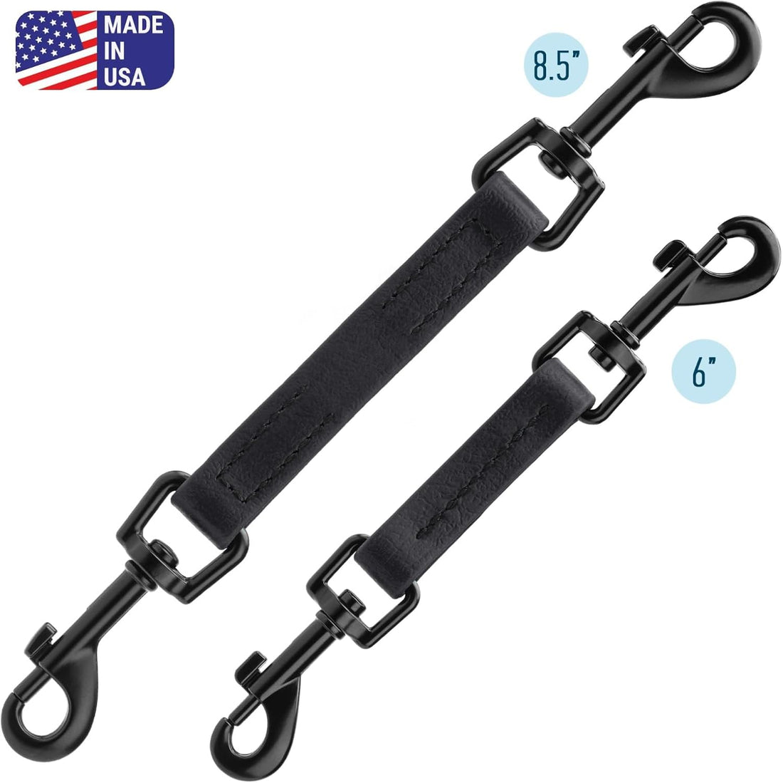 Biothane Collar Safety Backup Clip | Dual Rotating Metal Clasps