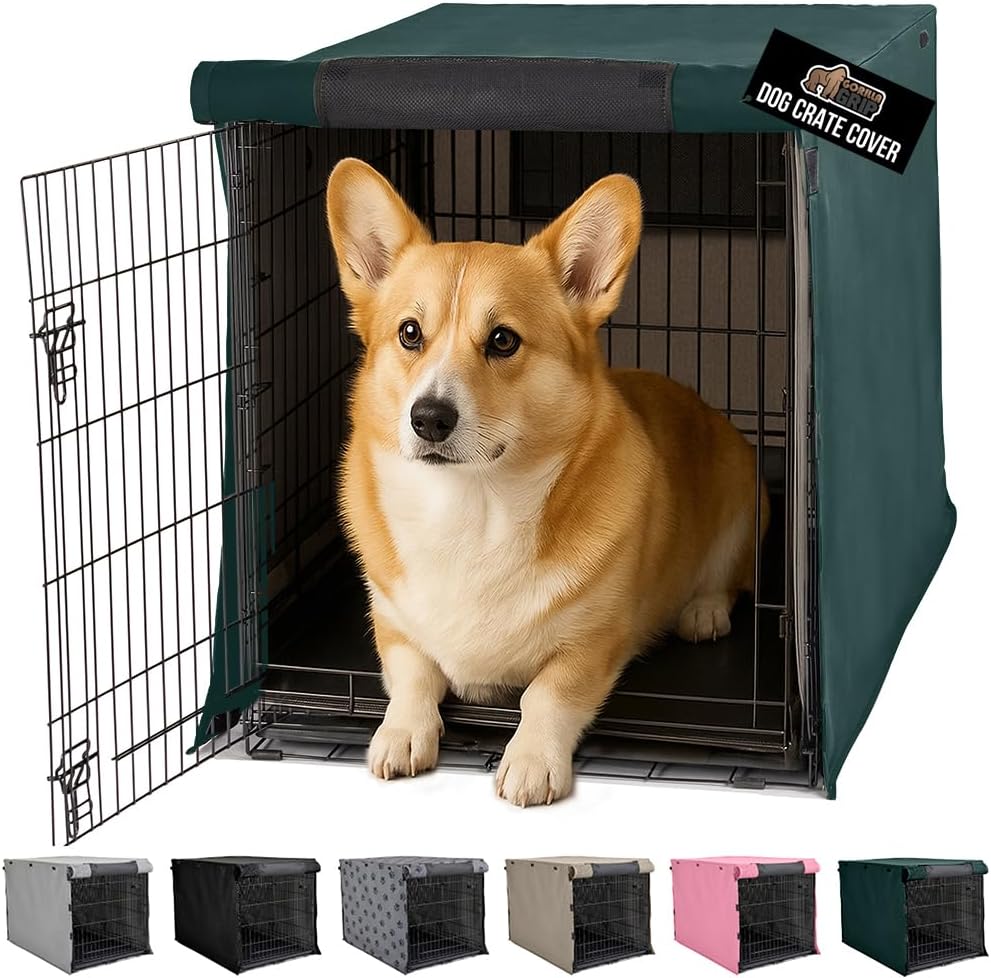 GORILLA GRIP Dog Crate Cover, Wire Kennel Cage Topper, 24 in