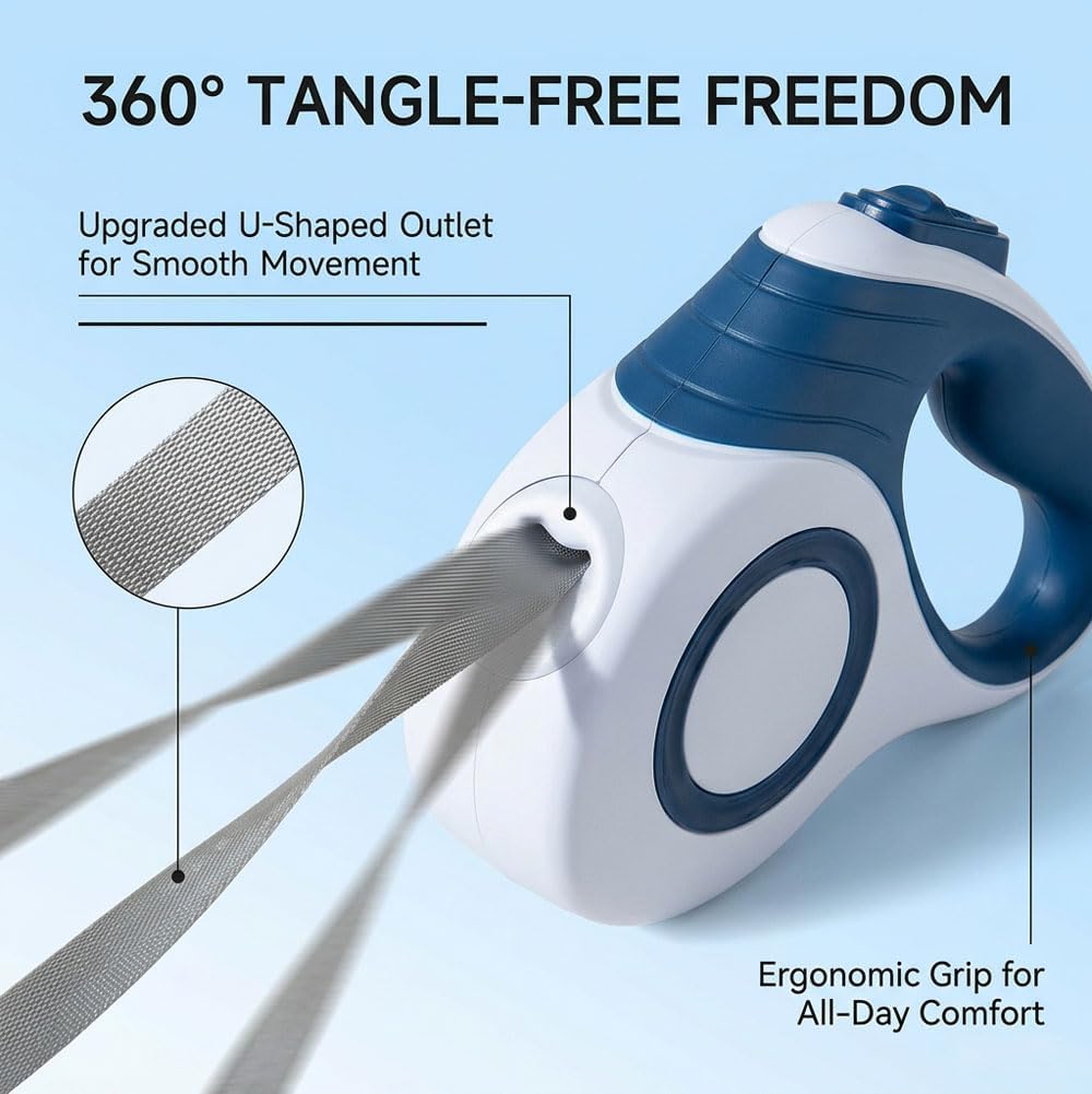 360° Tangle-Free Retractable Pet Leash,16ft for Dogs and Cats