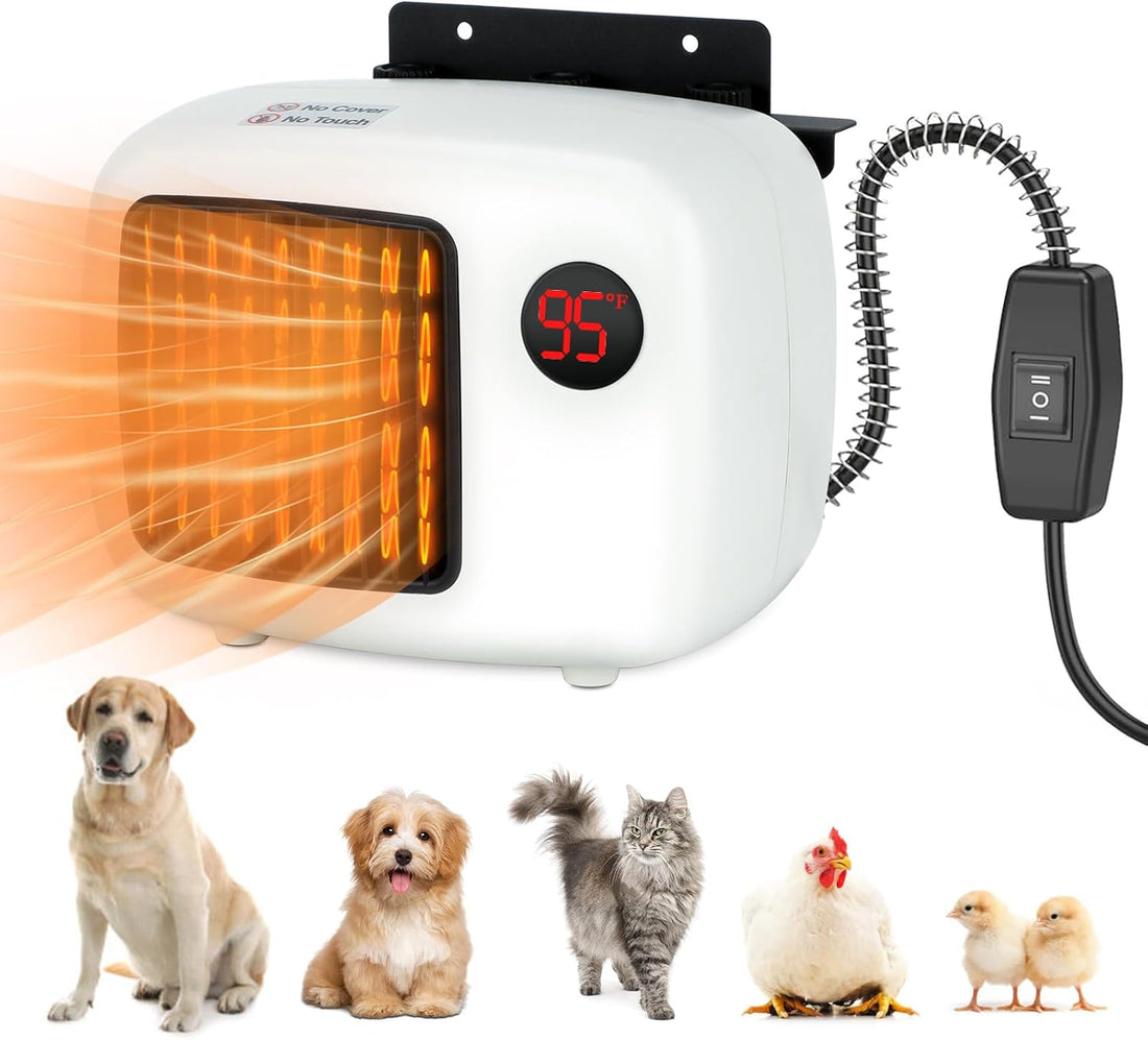Dog House Heater with Thermostat, Wall-Mounted Dog Heater