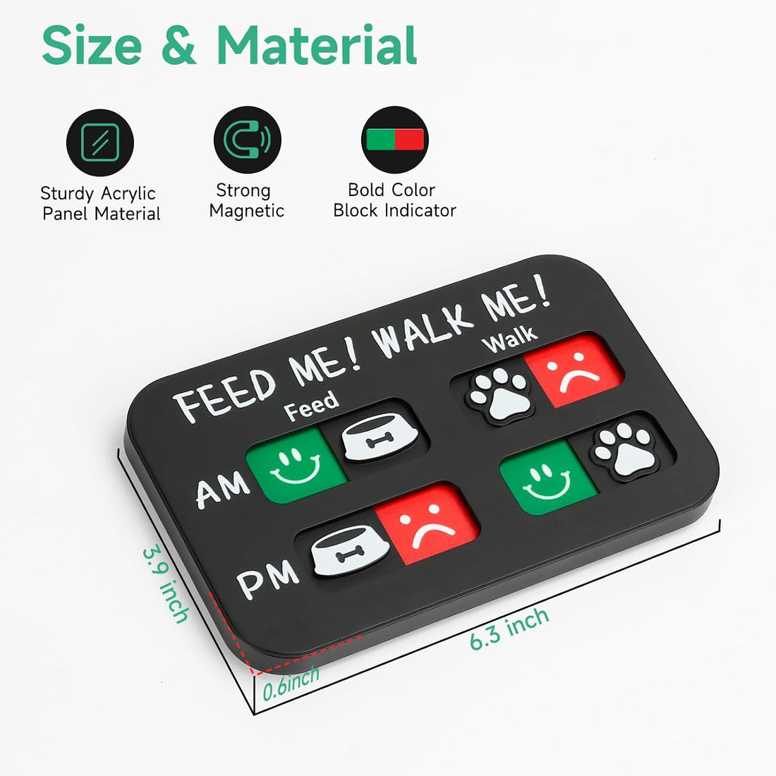 YAUYIK Pet Feeding Reminder Magnet, Dog Fed Sign Tracker