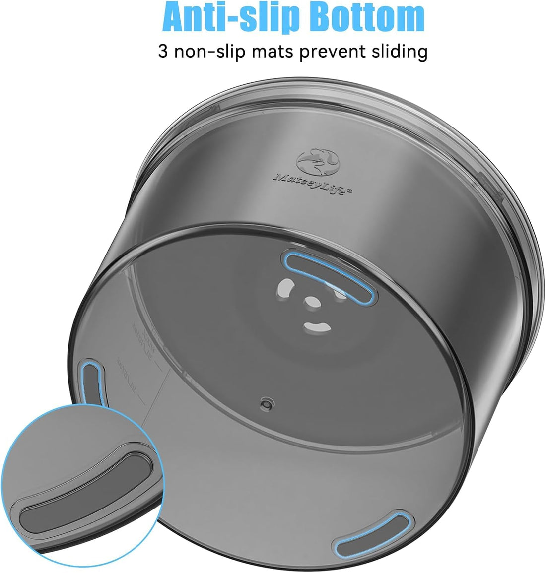 MateeyLife 1 Gallon Dog Water Bowl No Spill 3.8L Large Capacity Slow