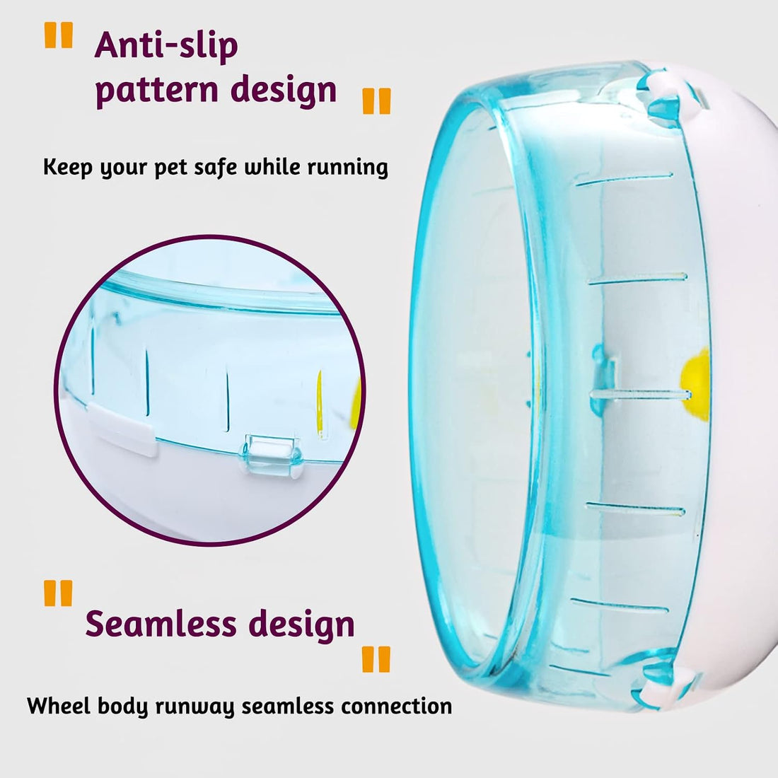 6.9 Inch Silent Hamster Exercise Wheel, Mount on Cage