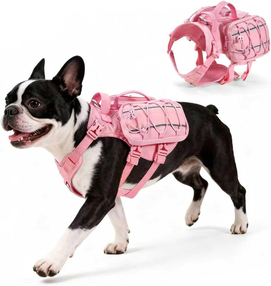 Large Dog Harness Backpack, No Pull Adjustable Dog Vest with Handle