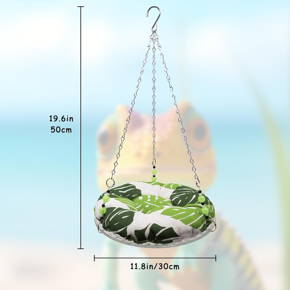 11.8in Reptile Bed，Reptile Hammock Swing Hanging Bed, Lizard Swing Toy