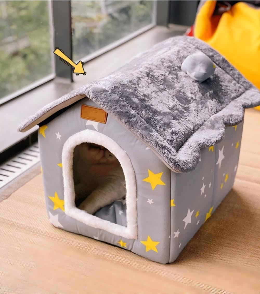 Scnbom Dog House Indoor Puppy Cave Cat Nest Kennel Pet Bed Portabl