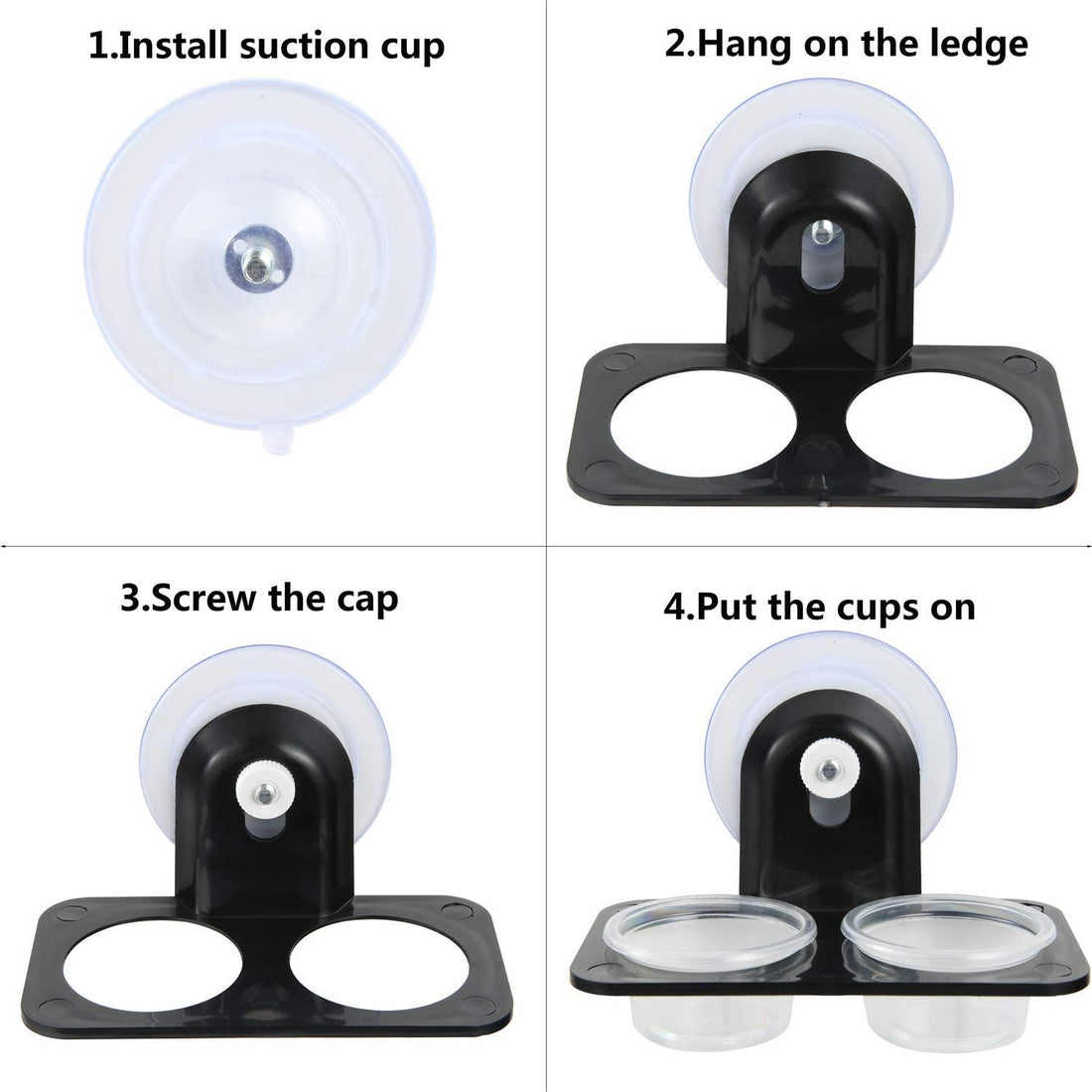 SLSON Gecko Feeder Ledge Acrylic Improved Suction Cup Reptile Feeder
