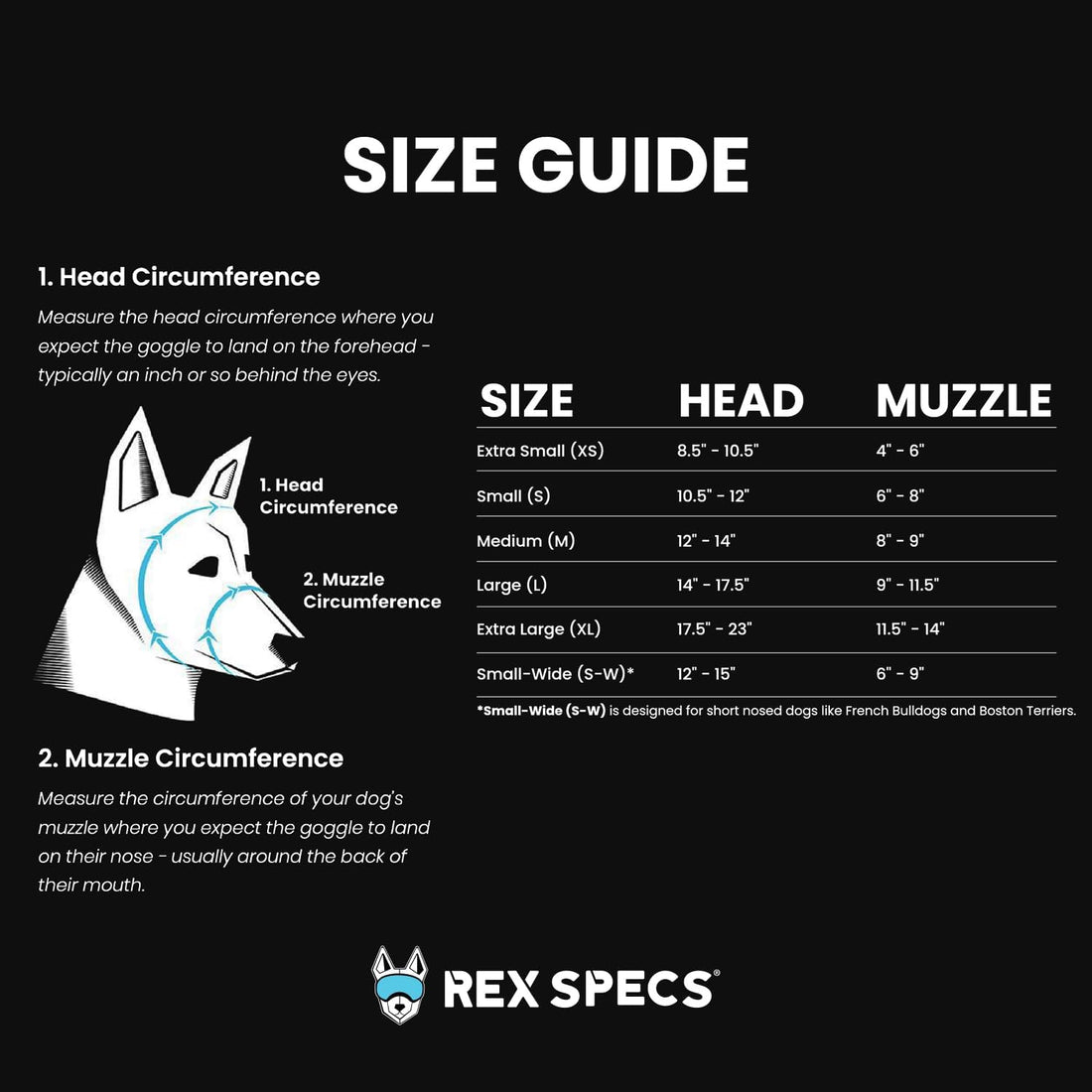 Rex Specs V2 Dog Goggles (Small, Black)